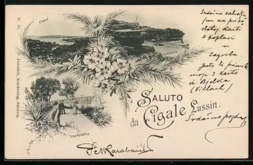 AK Lussin, Cigale, Strandpartie, Annundiata