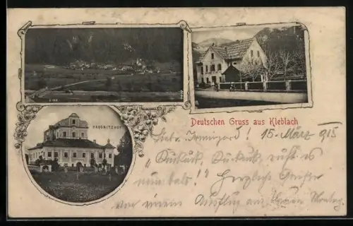 AK Kleblach, Gasthaus, Raggnitzhof und Totalansicht