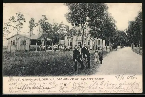 AK Bad Oppelsdorf, Restaurant Waldschenke mit Besuchern