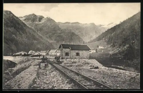 AK Mallnitz, Installationsplatz mit der Gamskaarspitze und dem Ankogel
