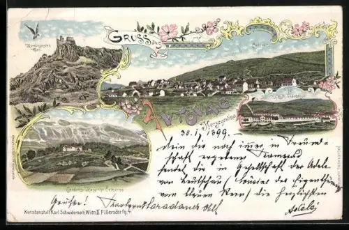 Lithographie Avtovac /Herzegowina, Cordons Kaserne Cemerno, K. u. K. Militärlager, Kordonposten