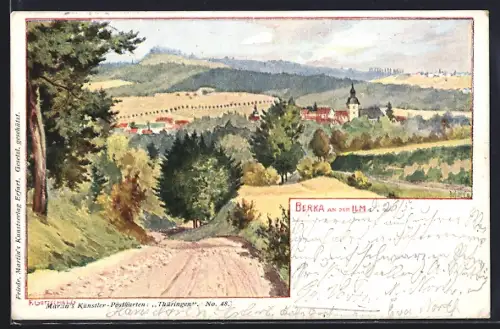 Künstler-AK Bad Berka, Totalansicht