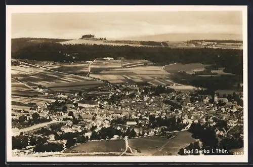 AK Bad Berka i. Thür., Teilansicht, Fliegeraufnahme