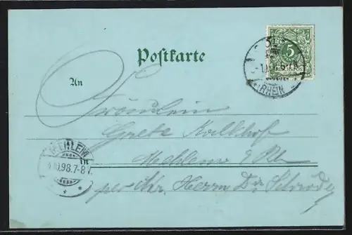 Mondschein-Lithographie Köln, Hohenstaufen-Ring, Flora, Theater