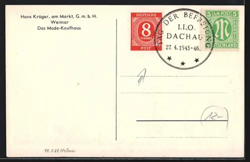 AK Weimar / Thür., Hans Kröger am Markt GmbH