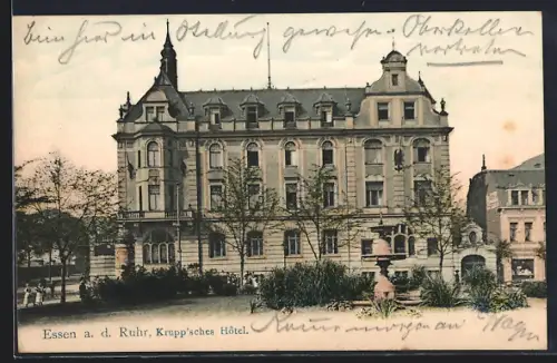 AK Essen /Ruhr, Kruppsches Hotel mit Anlage