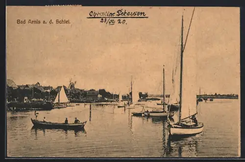 AK Bad Arnis a. d. Schlei, Segelboote und Ruderboote auf der Schlei