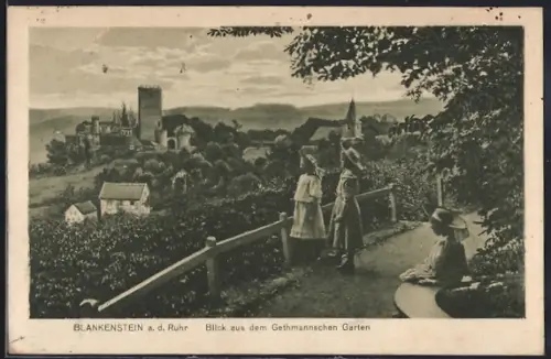 AK Blankenstein a. d. Ruhr, Blick aus dem Gethmannschen Garten