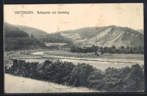 AK Hattingen / Ruhr, Ruhrpartie mit Isenberg