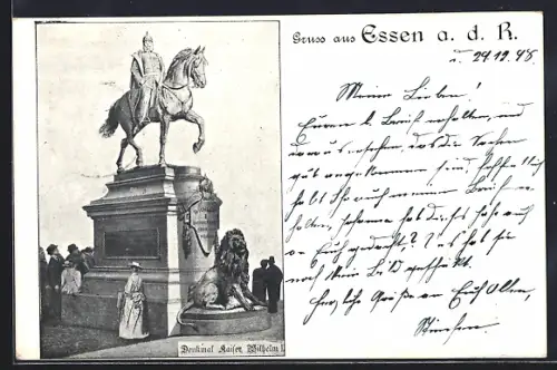 AK Essen / Ruhr, Denkmal Kaiser Wilhelm I
