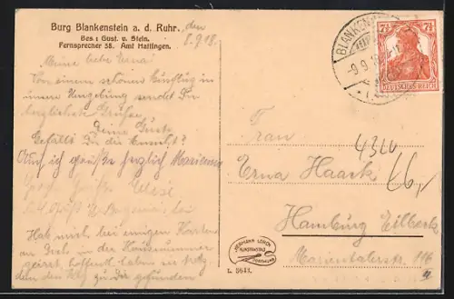 AK Blankenstein a. d. Ruhr, Burg Blankenstein
