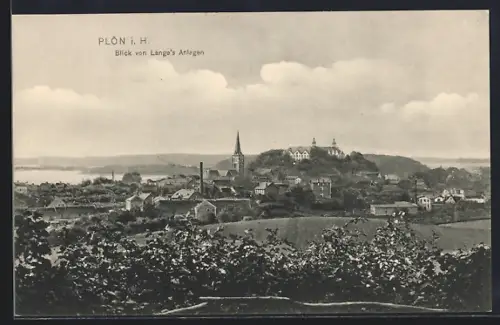 AK Plön i. H., Blick von Lange`s Anlagen