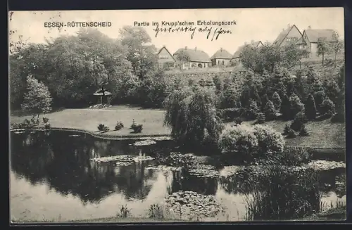AK Essen-Rüttenscheid, Partie im Kruppschen Erholungspark