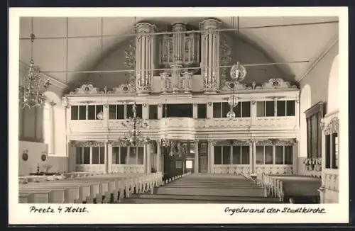 AK Preetz i. Holst., Orgelwand der Stadtkirche