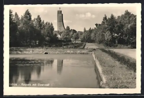 AK Laboe, Kurpark mit Ehrenmal
