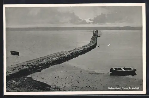 AK Stein b. Laboe, Strand, Boot, Steinmole