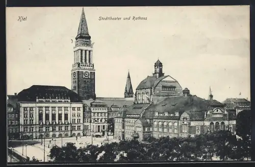 AK Kiel, Stadttheater und Rathaus