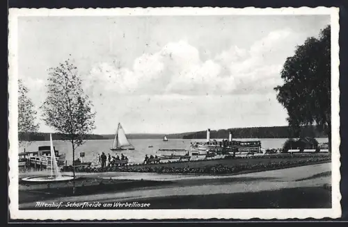 AK Altenhof-Schorfheide am Werbellinsee, Schiffsanleger, Segelboote, Seeufer