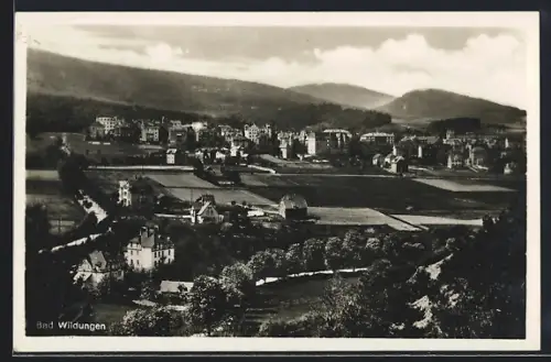 AK Bad Wildungen, Panoramaansicht der Stadt und umliegender Landschaft