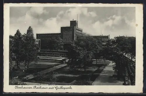 AK Oberhausen / Rheinland, Rathaus mit Grillopark
