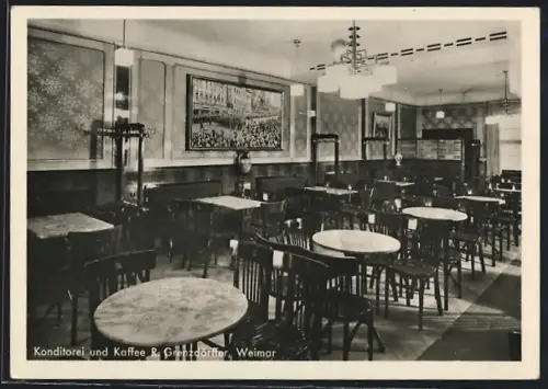 AK Weimar / Thür., Konditorei - Cafe R. Grenzdörffer, Karlsplatz 5