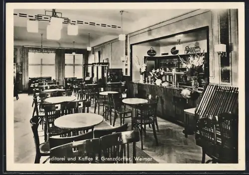 AK Weimar / Thür., Cafe R. Grenzdörffer, Karlsplatz 5, Innenansicht