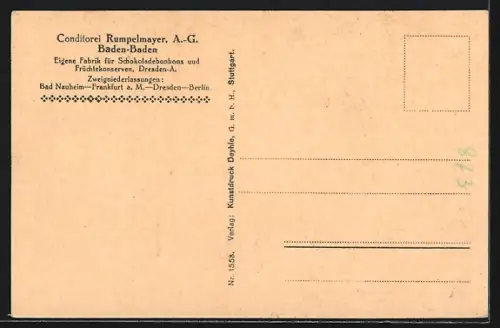 AK Baden-Baden, Café Conditorei Rumpelmayer A.-G.
