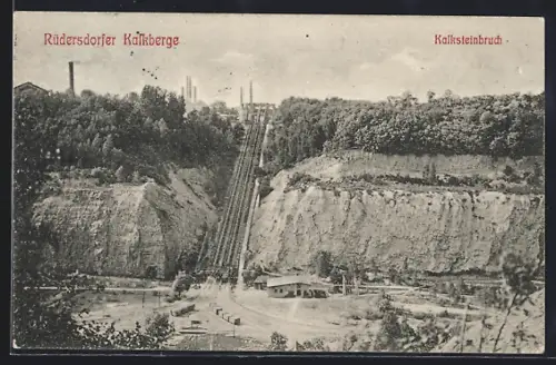AK Rüdersdorf / Mark, Kalksteinbruch in den Kalkbergen