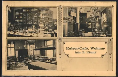 AK Weimar / Thür., Kaiser-Cafe, Inh. R. Kämpf, Innenansicht
