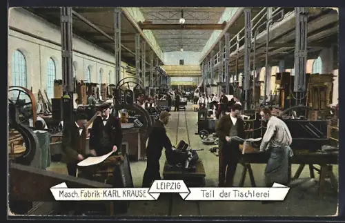 AK Leipzig, Münchner Hofbräuhaus, Masch. Fabrik Karl Krause, Teil der Tischlerei