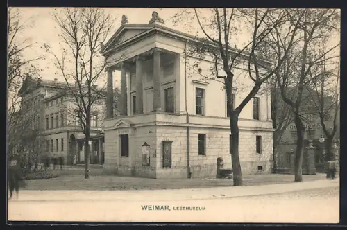 AK Weimar / Thür., Strasseneck am Lesemuseum