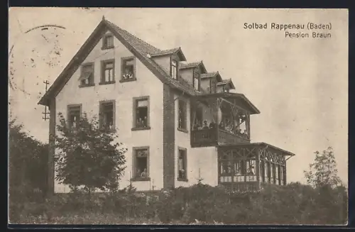 AK Bad Rappenau /Baden, Hotel-Pension Braun, Bes. Lina Braun