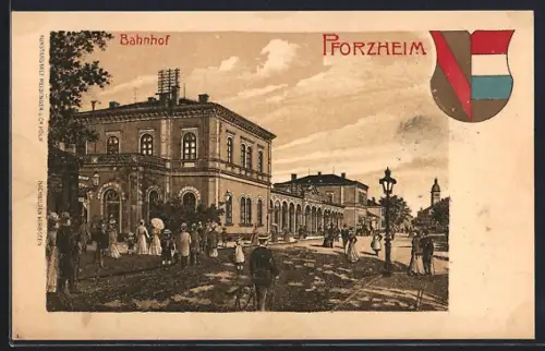 Lithographie Pforzheim, Bahnhof