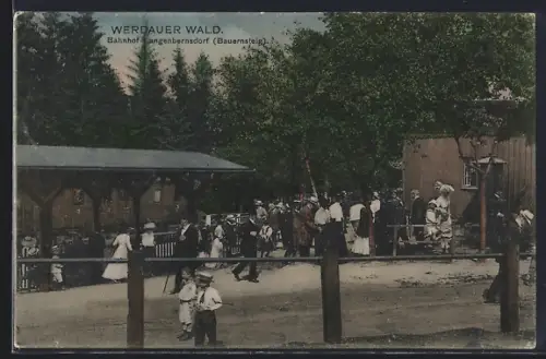 AK Langenbernsdorf, Bahnhof, Bauernsteig