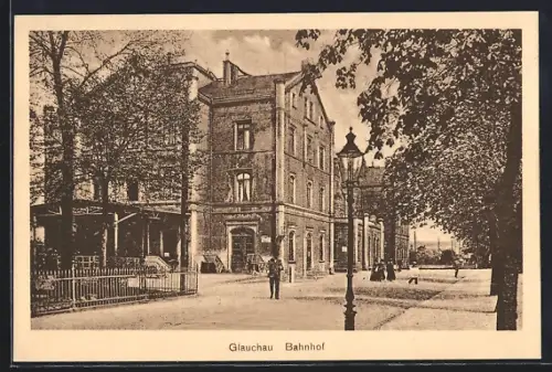 AK Glauchau, Blick zum Bahnhof