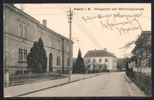 AK Achern i. B., Amtsgericht und Allerheiligenstrasse