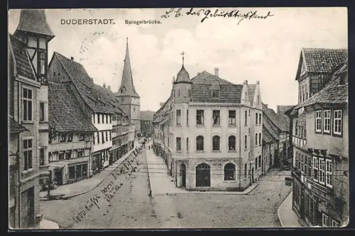 AK Duderstadt, Strasse auf der Spiegelbrücke