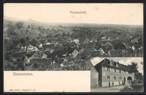 AK Ehrenstetten, Gasthaus zum Adler, Ortspanorama
