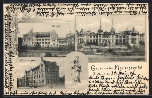 AK Stuttgart, Marienhospital, St. Paul, Vinzenziushaus, Marienbild