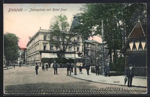 AK Bielefeld, Jahnsplatz mit Hotel Post