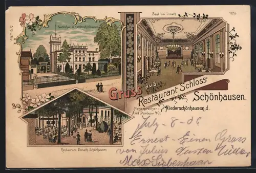 Lithographie Berlin-Pankow, Restaurant Schloss Schönhausen, Restaurant Donath, Baumschule