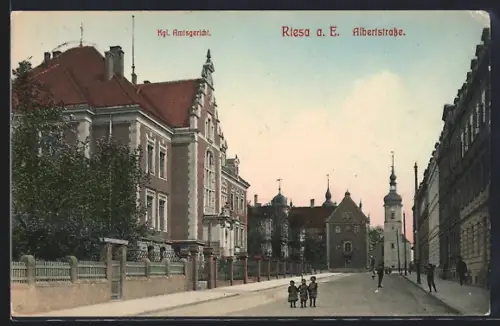 AK Riesa a. E., Kgl. Amtsgericht in der Albertstrasse