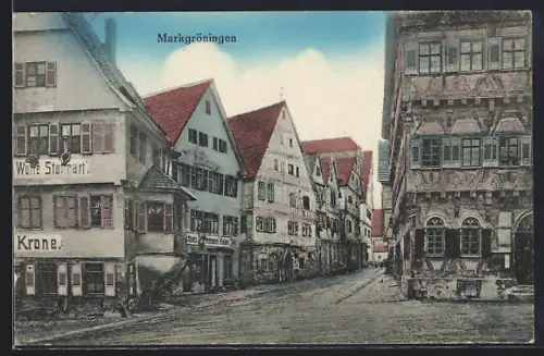 AK Markgröningen, Gasthaus zur Krone, Gasthaus Emmanuel Hieber