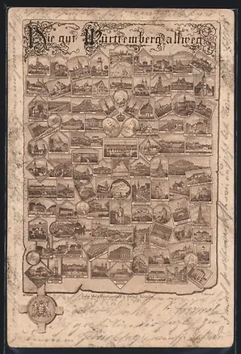 Mikroskop-AK Stuttgart / Württemberg, Schloss, Rottenburg Palais, Lichtenstein, Nebelhöhle