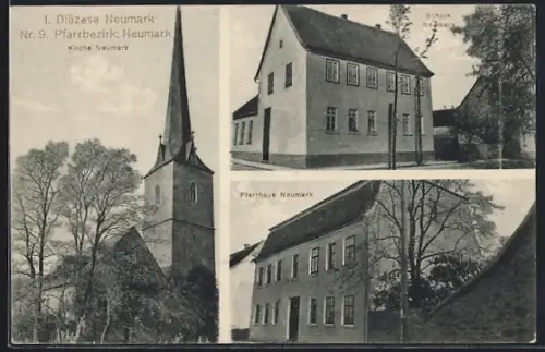AK Neumark SA, Kirche, Pfarrhaus, Schule