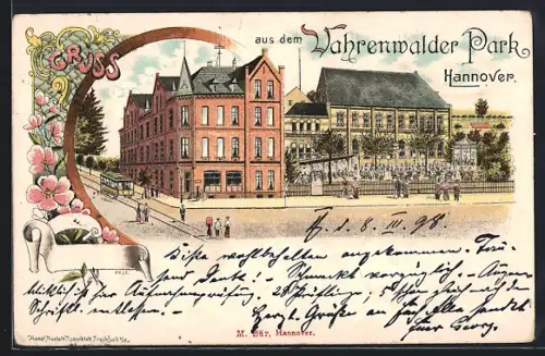 Lithographie Hannover, Gasthaus Vahrenwalder Park