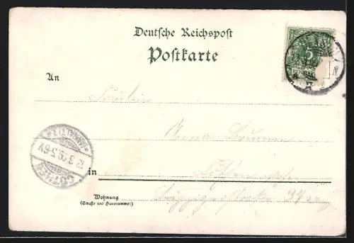 Lithographie Jonitz, Café Bellevue, Bes. Georg Peter, Wörlitzer Bahnbrücke, Schloss und Fohlenweide