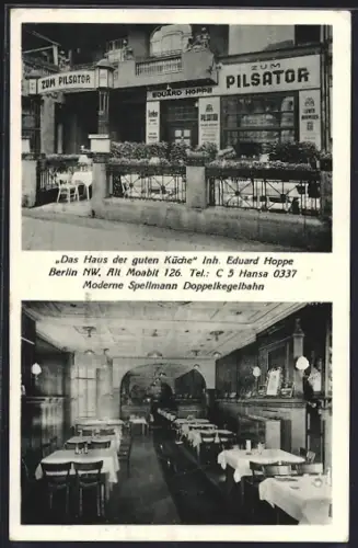 AK Berlin-Moabit, Restaurant zum Pilsator, Inh. Eduard Hoppe, Alt Moabit 126