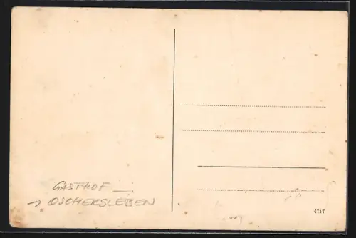 AK Oschersleben, Gasthof Kibitzdamm, Bes. A. Heydecke, Badeanstalt