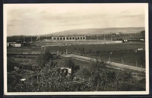 AK Weimar / Thür., Stadion Landeskampfbahn aus der Vogelschau